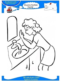 Çocuklar İçin Lavabo Boyama Sayfaları 